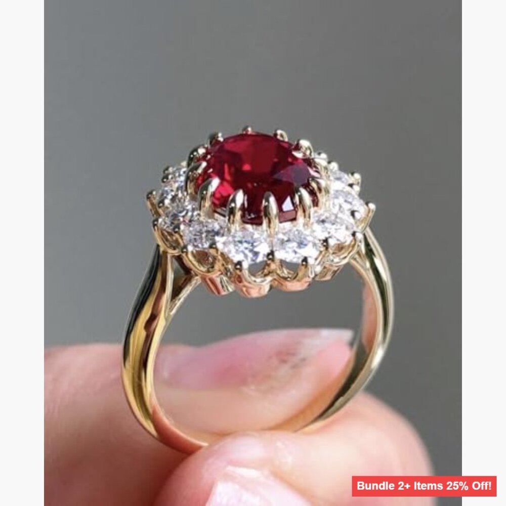 Sterling Silver Halo Ring Size 10 with Pave Setting Synthetic Gemstone - Picture 2 of 5